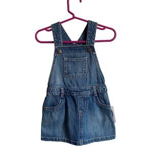 Old Navy 100% Cotton Skirtsall Blue Denim Jumper Dress NWT Sz 18-24m Baby Girl
